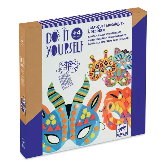 Djeco Do It Yourself Mosaic Masks Kit - Animals {1}
