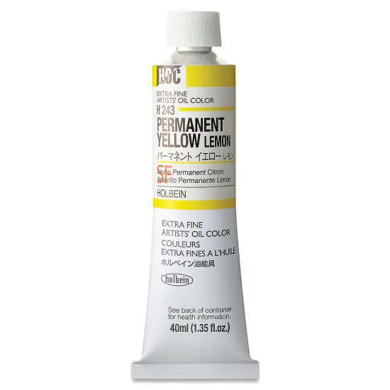 Holbien Artists' Oil Color - Permanent Yellow Lemon, 40 ml tube {2}
