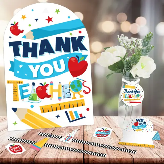 Big Dot of Happiness Thank You Teachers - DIY Teacher Appreciation Signs - Snack Bar Decorations Kit - 50 Pieces {3}