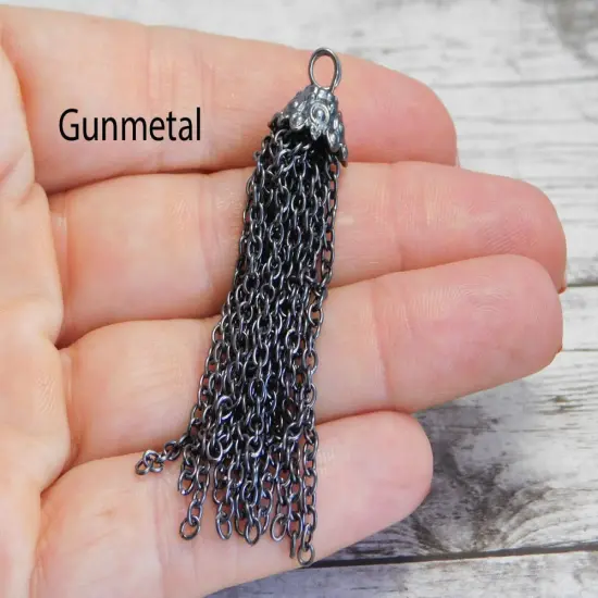 69x12mm Chain Tassel -- Choose Your Color Antique Silver(2030) {7}
