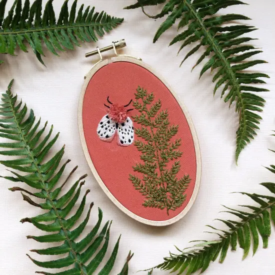 MCreativeJ Moth and Fern - Intermediate 3D Hand Embroidery DIY Craft Kit {6}