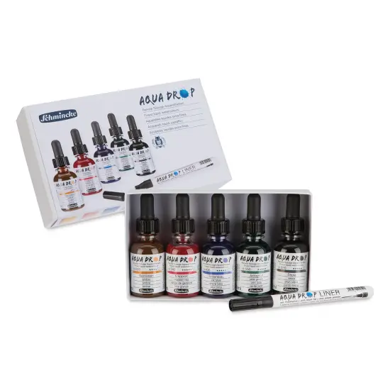 Schmincke Aqua Drop Watercolors - Set of 5, 30 ml Bottles and Liner {1}