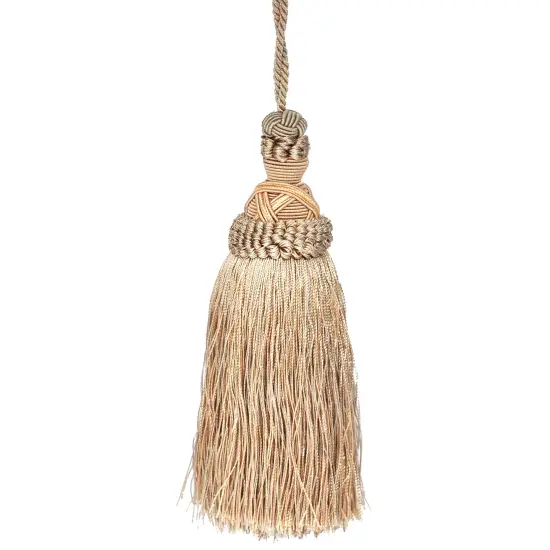 Belagio Tassel, 7&rdquo; Length with 5.5&rdquo; Cord, Milante Collection, Ivory/Beige {1}