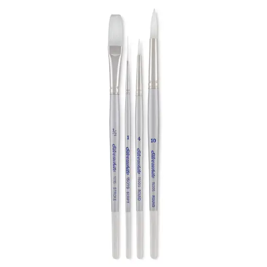 Silver Brush Silverwhite Soft Synthetic Brushes - Detail Set, Set of 4, Short Handle {1}