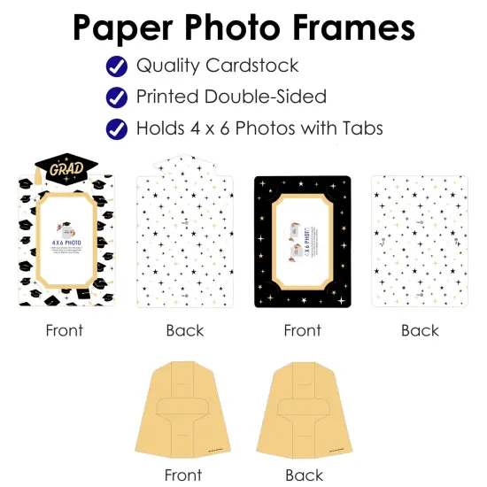 Big Dot of Happiness Hello College Graduation Party Centerpieces - 4x6 Picture Display - Paper Photo Frames - Set of 12 {6}