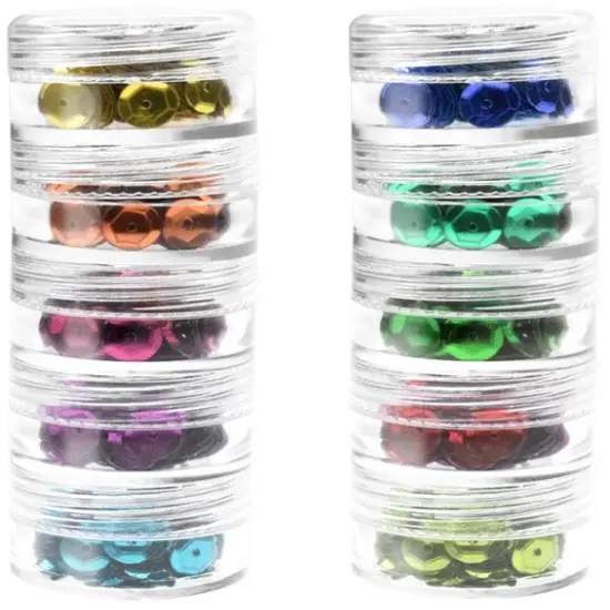 Craft Medley Screw Stack Cannisters 1.2"X.9" 10/Pkg-Empty {2}