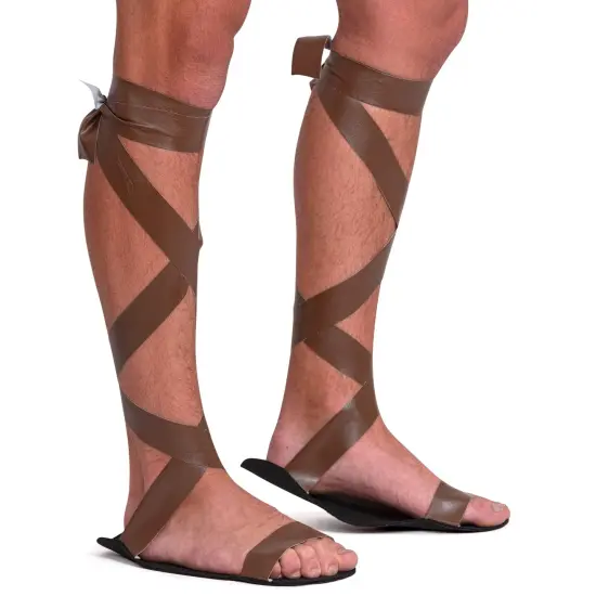 Greek Roman Brown Sandals &ndash; Lace Up Biblical Egyptian Gladiator Costume Sandal Shoes for Men and Women {3}