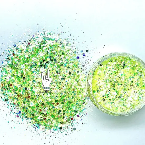 Bad Medicine Resin Rockers Exclusive Glam Metal Pixie for Poxy Chunky Glitter Mix {1}