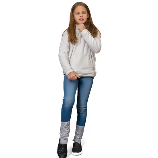 Silver Sequin Costume Socks - Sparkle Dance Party Silver Sequined Shiny Sock Cover Cuffs Costumes Accessories {3}