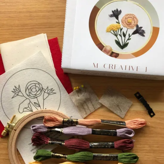 MCreativeJ 3D Blooming Wildflowers- Intermediate DIY Embroidery Craft Kit {3}