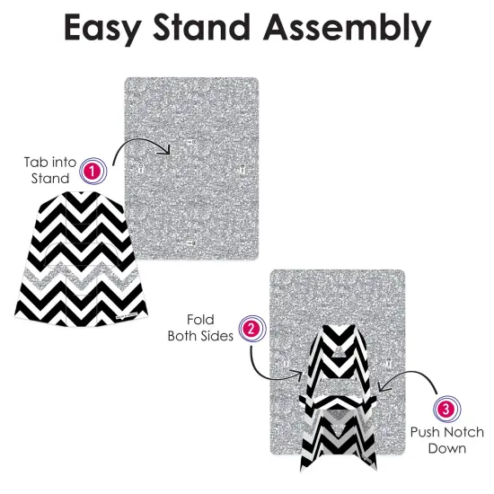 Big Dot of Happiness Silver Graduation Party Centerpieces - 4x6 Picture Display - Paper Photo Frames - Set of 12 {7}