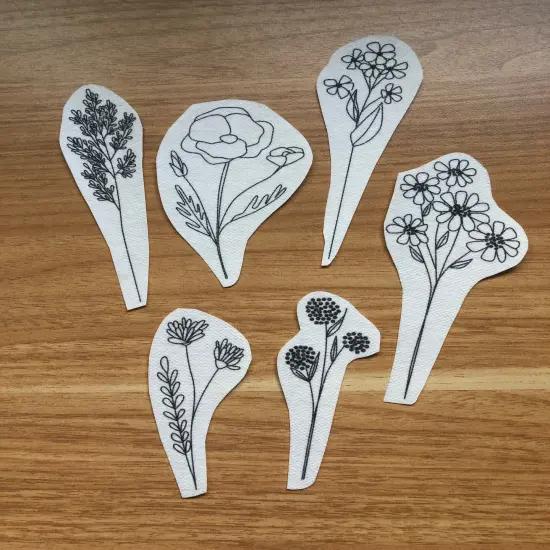 MCreativeJ Wildflower Stems - Peel Stick and Stitch Hand Embroidery Patterns {5}