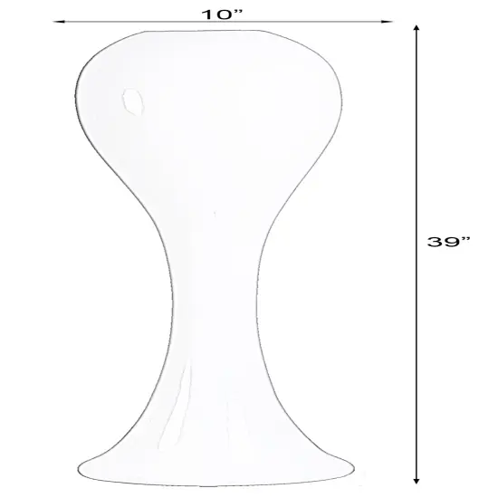 39 Tall White Narrow Unique Fiberglass Modern Floor Vase {6}
