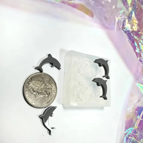 Dolphin Stud Earring Silicone Mold(B11) {2}
