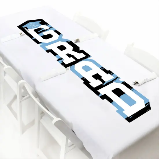 Big Dot of Happiness Light Blue Graduation Banner - Vertical Shaped Banner Decorations {7}