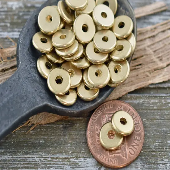 *100* 8x1mm Brass Washer Spacer Beads {2}