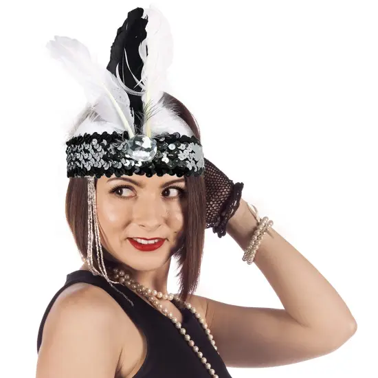 Roaring Twenties Flapper Headband - Women's Early 1920's Flapper Headpiece - 1 Piece {1}