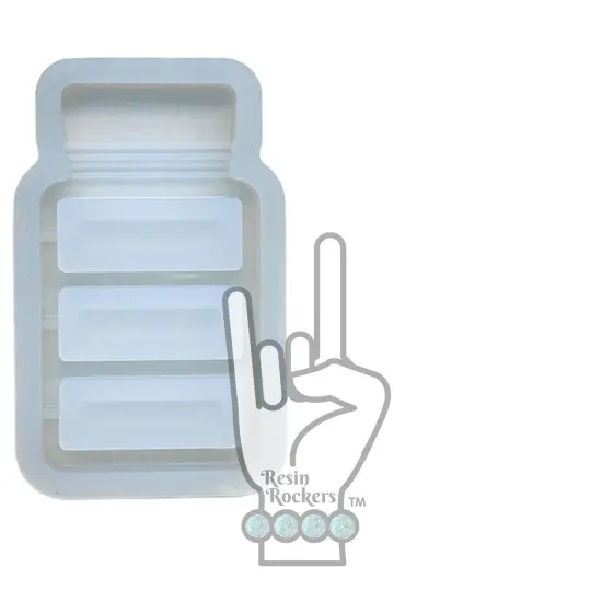 UV Safe 3 Section Pill Bottle Shaker Badge Reel or Phone Grip Shaker Silicone Mold for Epoxy and UV Resin Art {1}