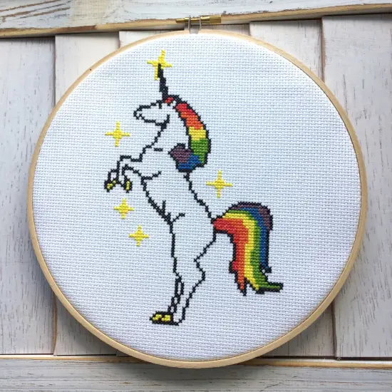 Unicorn Colorful Counted Cross Stitch DIY Kit {1}