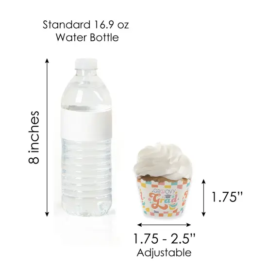 Big Dot of Happiness Groovy Grad - Cupcake Decoration - Hippie Graduation Party Cupcake Wrappers and Treat Picks Kit - Set of 24 {7}