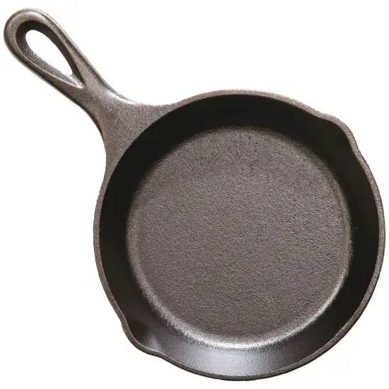 Lodge Logic H5MS Mini Cast Iron Skillet Spoon Rest with Draining Spouts 5" {3}