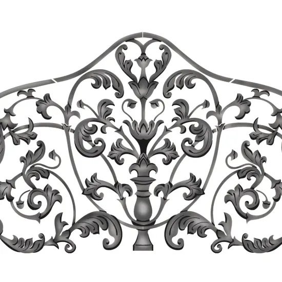 Twin Iron Headboard Wall Stencil | 2583 by Designer Stencils | Pattern Stencils | Reusable Stencils for Painting | Safe & Reusable Template for Wall Decor | Try This Stencil Instead of a Wallpaper | Easy to Use & Clean Art Stencil Pattern {2}