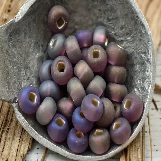 50G S/L Transparent Matte AmethystAB Czech 2/0 Seed Beads {2}