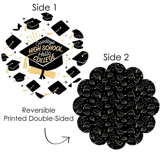 Big Dot of Happiness Goodbye High School, Hello College - Graduation Party Round Table Decorations - Paper Chargers - Place Setting For 12 {4}