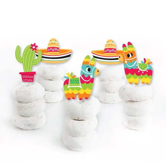 Big Dot of Happiness Pinata Party - Dessert Cupcake Toppers - Colorful Fiesta Clear Treat Picks - Set of 24 {3}