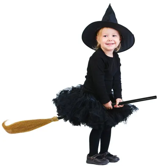 Witch Broomstick Costume Accessories - Realistic Wizard Flying Broom Stick Accessory for Costumes {2}