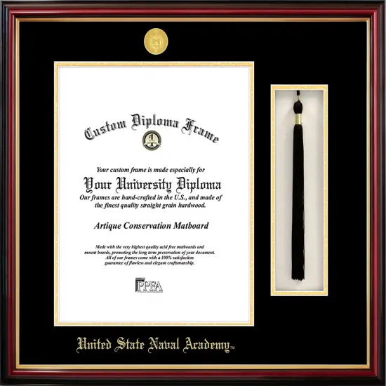 United States Naval Academy 10w x 14h Tassel Box and Diploma Frame {1}