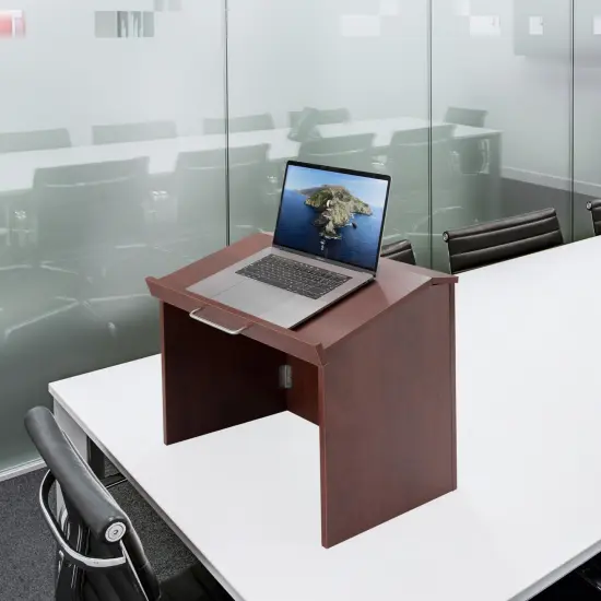 Foldable Tabletop Portable Podium, for Church, School, Office, or Home White {9}