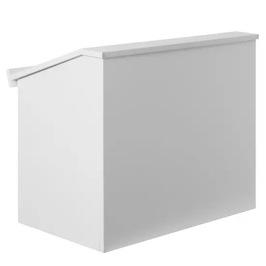 Foldable Tabletop Portable Podium, for Church, School, Office, or Home White {5}