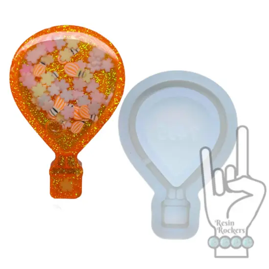 UV Safe Hot Air Balloon Shaker Badge Reel or Phone Grip Shaker Silicone Mold for Epoxy and UV Resin Art {1}