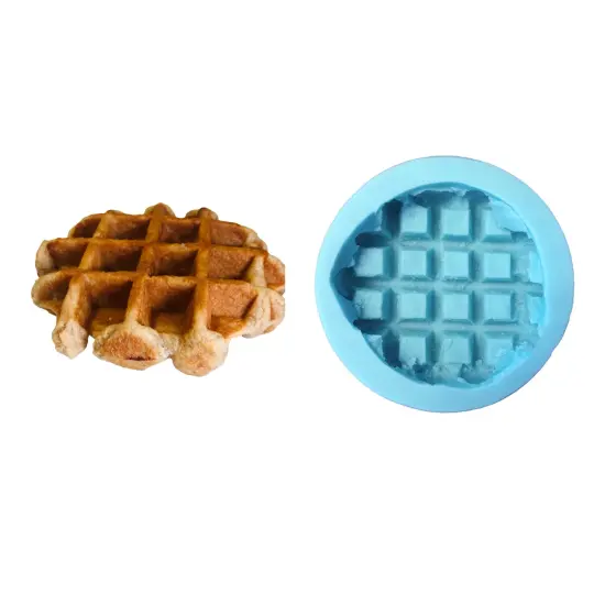 1pc Realistic Belgian Waffle Mold| Dessert Shape Silicone Mold| Soap| Candle | Mold for Wax| Mold for Resin| Not Food Grade {1}