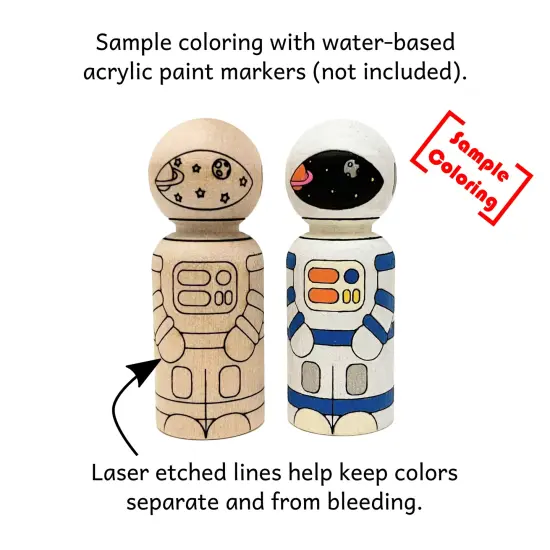 Astronaut and Spaceship Peg Doll Set by Pegsies&trade; {6}