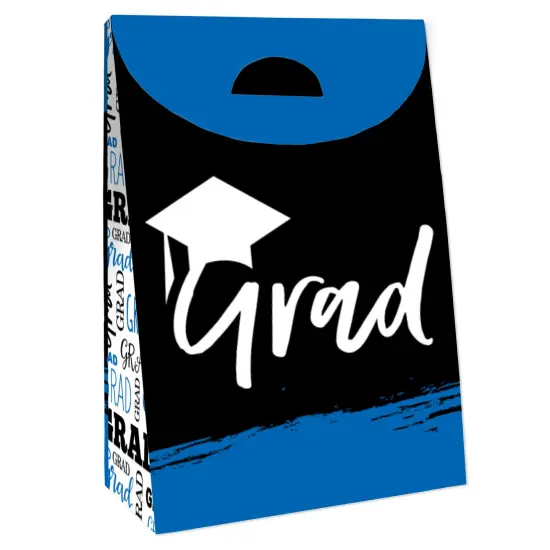 Big Dot of Happiness Blue Grad - Best is Yet to Come - Royal Blue Graduation Gift Favor Bags - Party Goodie Boxes - Set of 12 {4}