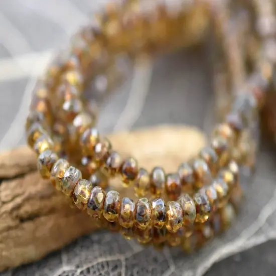 *50* 2x3mm Crystal Picasso Faceted Micro Spacer Beads {1}