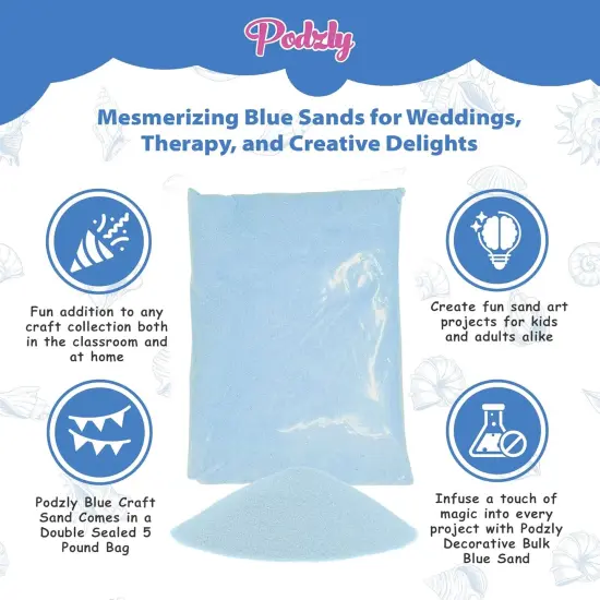 5 lb Decorative Craft Sand - Ideal for Weddings, Therapy, and Creative Projects Blue {4}