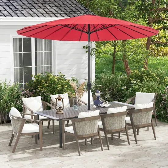 9 Feet Round Patio Umbrella With 18 Fiberglass Ribs Wine {2}