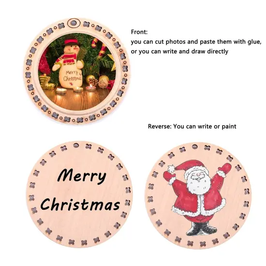 20 Pieces 2.16 inches Natural Wood Slices Craft Unfinished Wood kit Predrilled with Hole Wooden Circles for DIY Crafts Wedding Decorations Christmas Ornaments Arts Wood Slices {6}