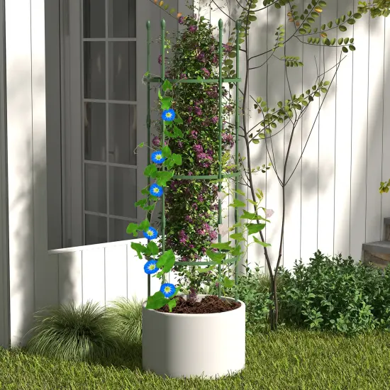 3-pack Garden Trellis 60" Tall Plant Support Stands With Clips And Ties-M {2}