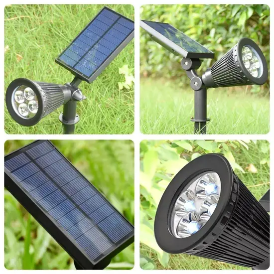 2Pack Solar Power Spot Lights LED Purple Garden Outdoor Path Landscape Wall Lamp {2}