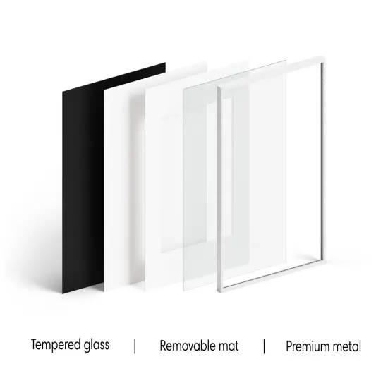 Haus and Hues Aluminum Glass and Matted Picture Frame White {2}