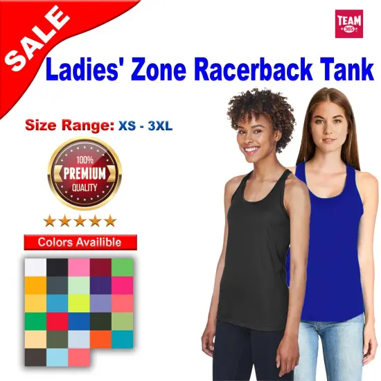 Team&reg; Ladies Zone Performance Racerback Tank White {2}