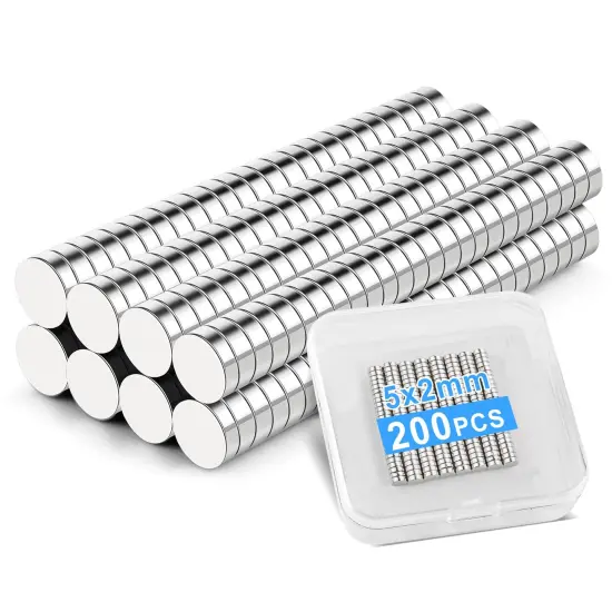 200 Pieces Small Magnets, refrigerator magnets, Rare Earth Magnets, Neodymium Disc Magnets Fridge Magnets, Miniature Mini Round Magnets for Crafts, DIY, Whiteboard, Kitchen, Office Magnets, {2}