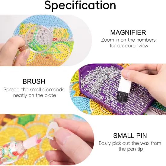 5D Diamond Painting Drill Pen, Rhinestone Gem Picker Tool Kit for Adults & Nail Art Hot pink {2}