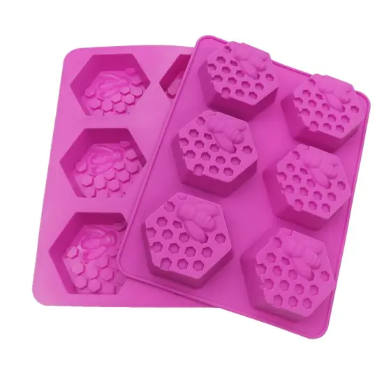2 Pieces Honeycomb Soap Molds, Honey Silicone Molds for Handmade Soap, Lotion Bars, Wax Melts, Beeswax {1}