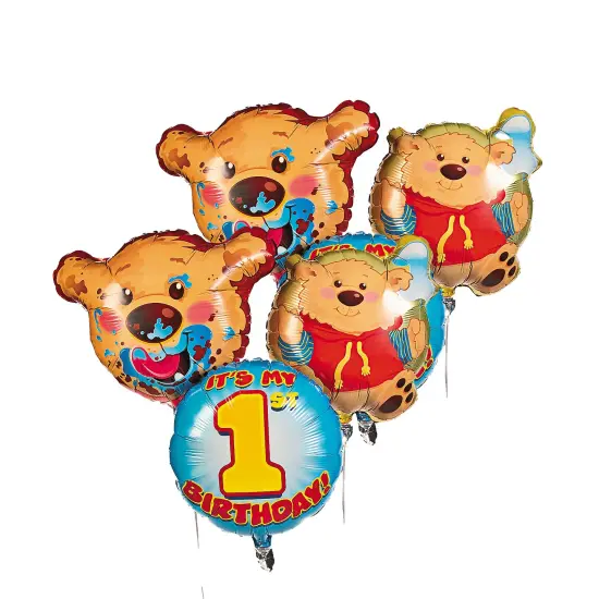 1st Birthday Bear Mylar Balloonst - 3 Pc. {2}