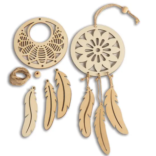 S&S&reg; Wood Mandala Dreamcatcher Kit (Pack of 12) {1}